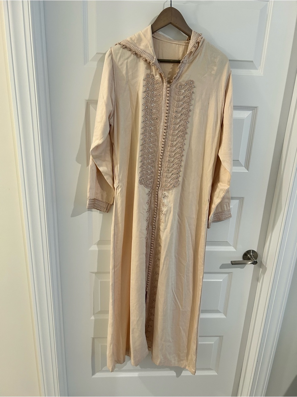 Moroccan Jeweled Djellaba Cream Tan